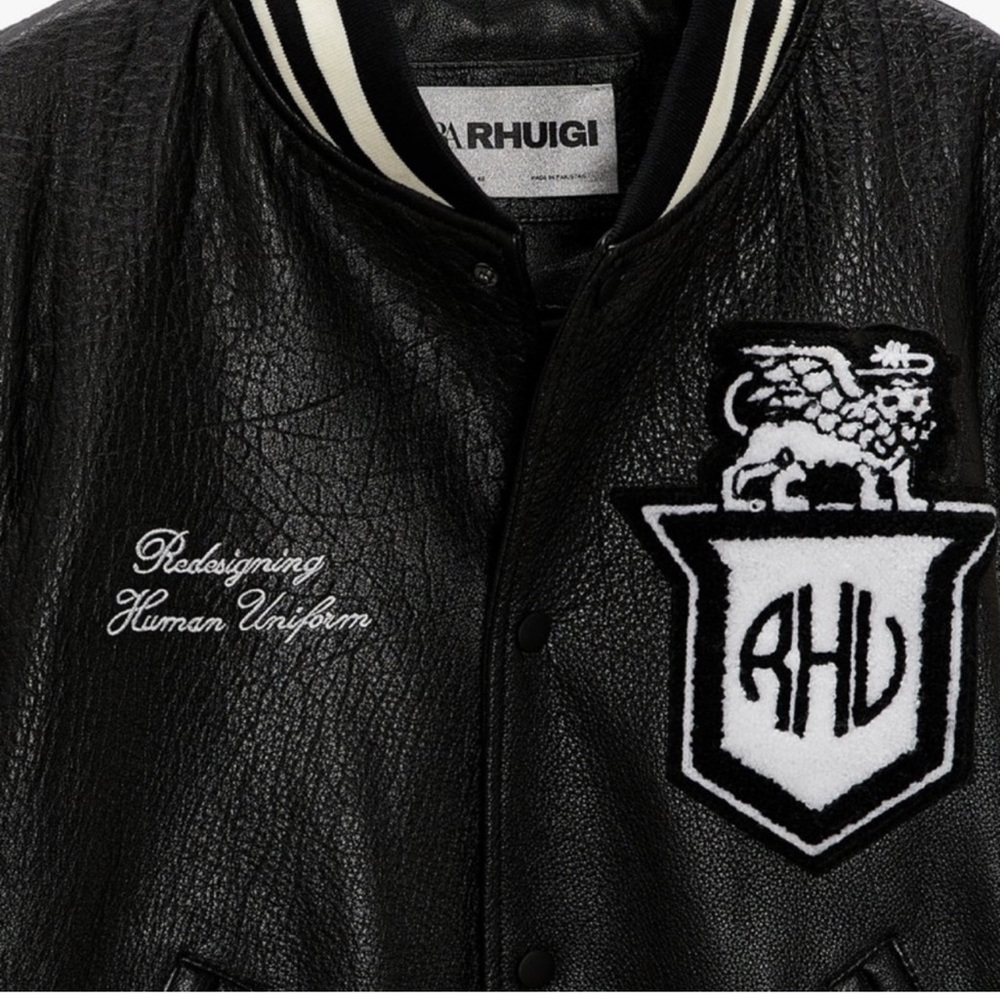 ZARA X RHUIGI LEATHER BOMBER JACKET - Picture 7 of 8